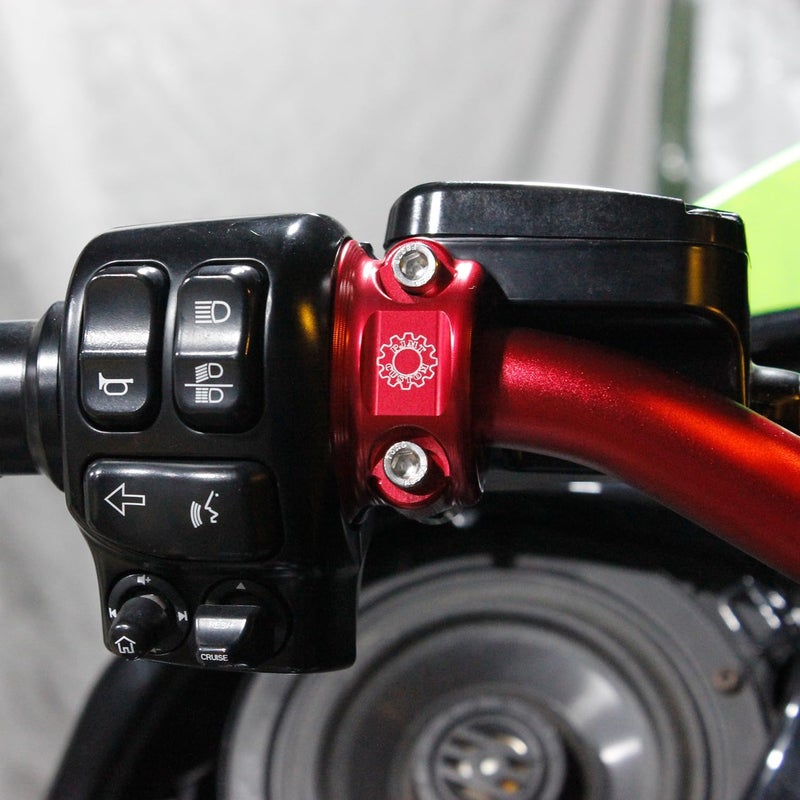PJMTCUSTOM Red Left& Right Clutch Handlebar Clamp Lever Bracket Cover Fits for Harley Davidson XL, Softail, Dyna, Touring (Red) - Image 3